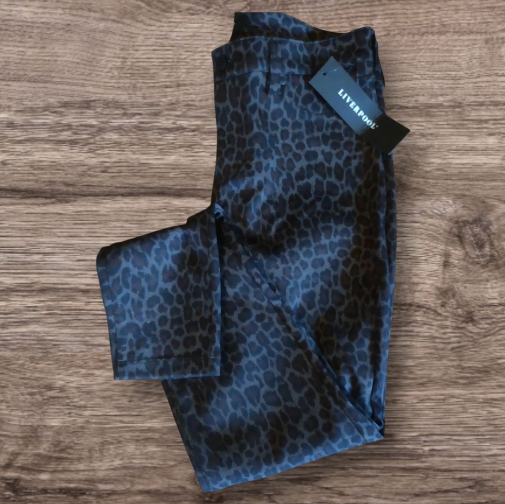 Liverpool Leopard Print Skinny Stretchy Pants NWT